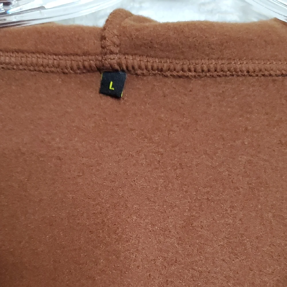 Women's Brown Zip-Up Hoodie Sweatshirt Cabincore Women's Large - Picture 3 of 8